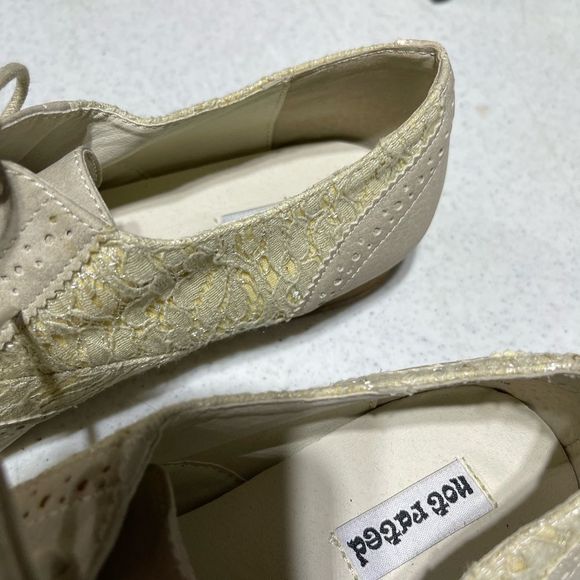 Vintage Not Rated Cream Lace &Suede Wingtips Size 7 EUC boho chic - Picture 8 of 12